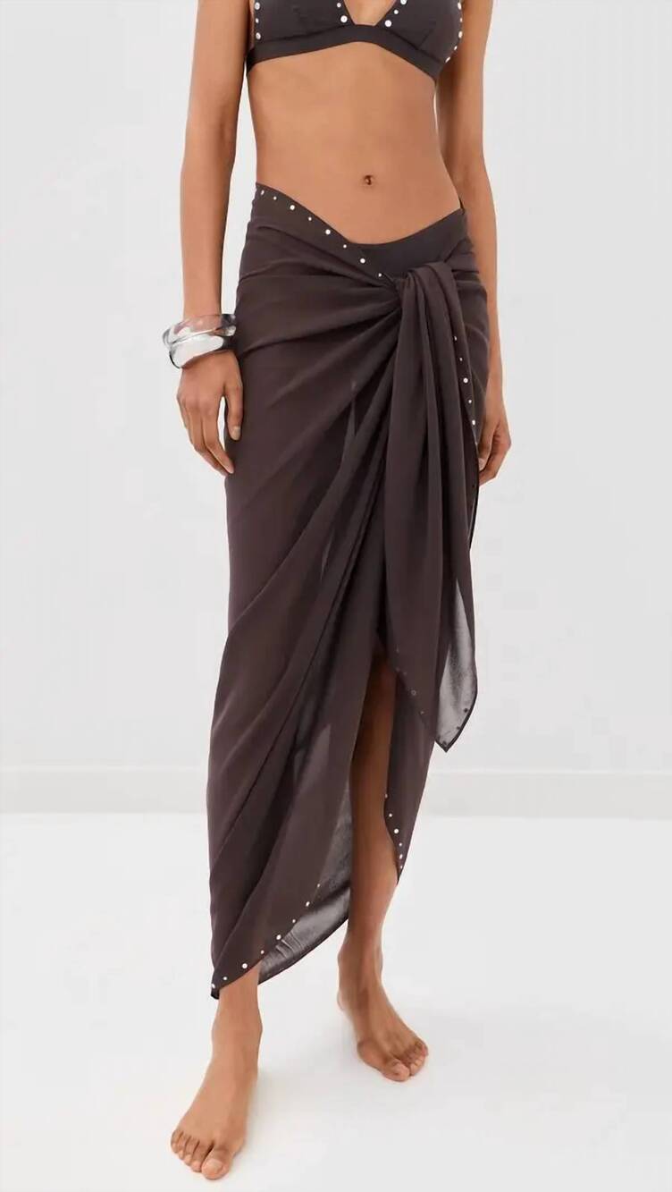 NEW STAUD inlet sarong in espresso studs
